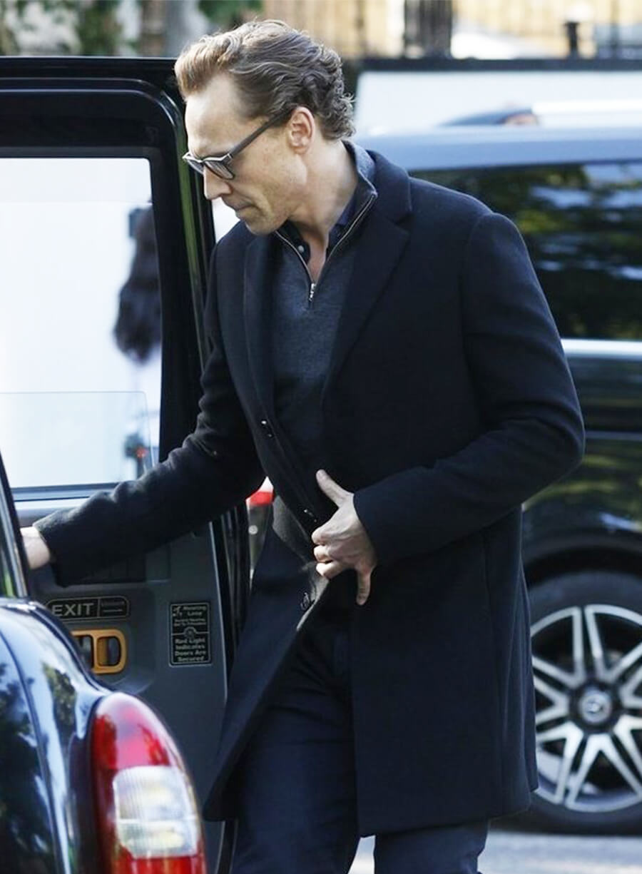 Tom Hiddleston The Night Manager Jonathan Pine Black Coat