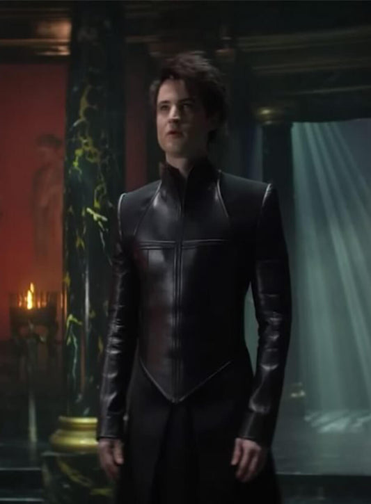 Tom Sturridge The Sandman Dream Leather Black Jacket