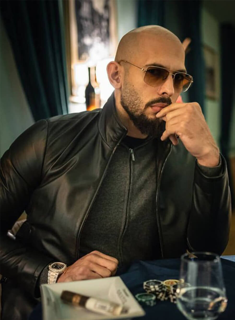 Top G Andrew Tate  Black Leather Jacket