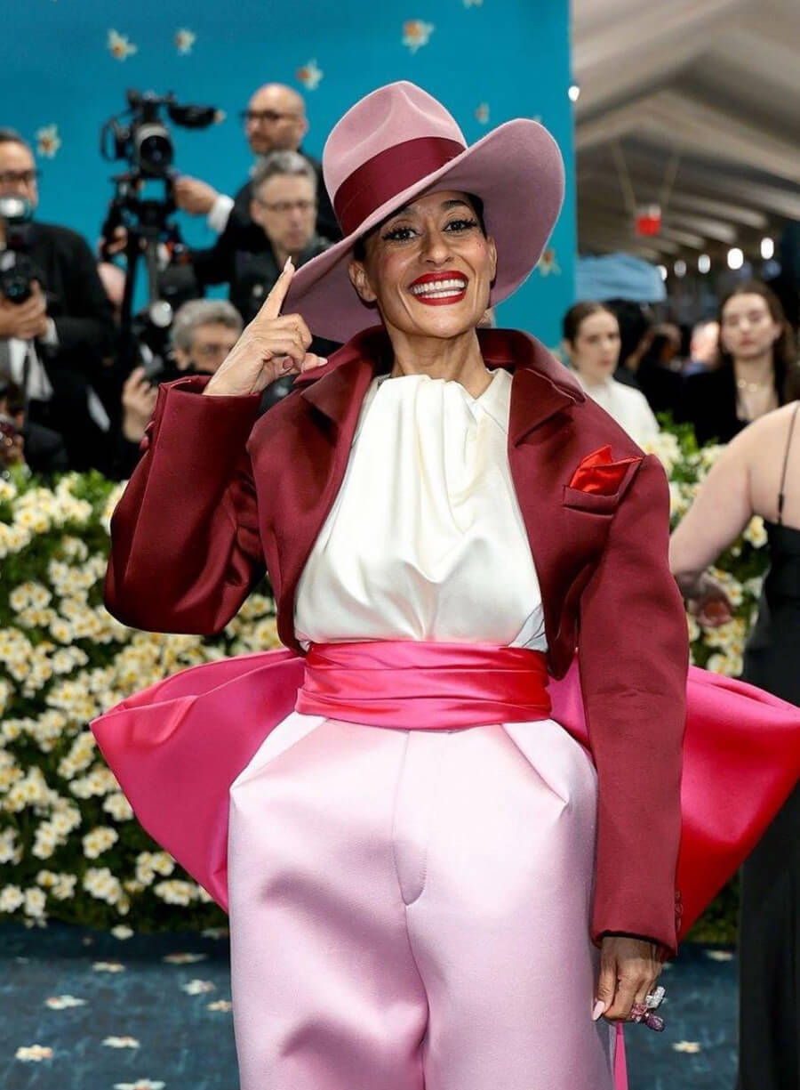Tracee Ellis Ross Met Gala 2025 Maroon Cropped Blazer