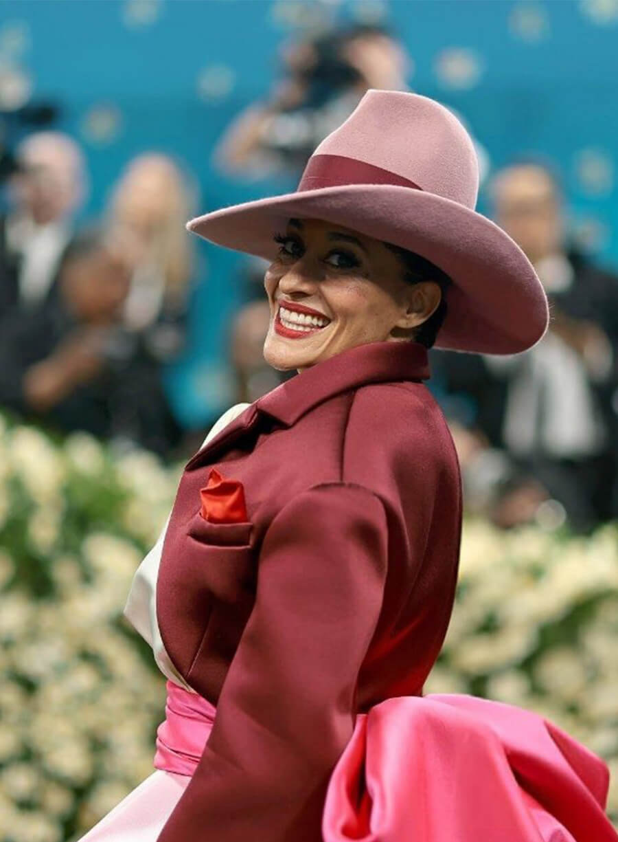 Tracee Ellis Ross Met Gala 2025 Maroon Cropped Blazer