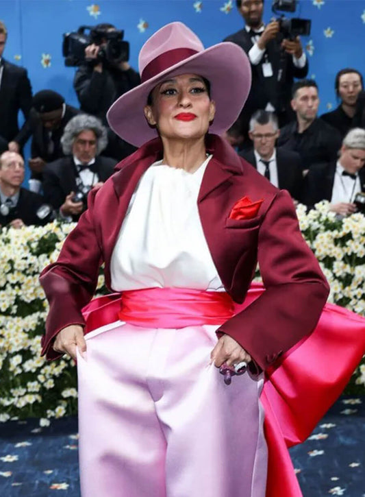 Tracee Ellis Ross Met Gala 2025 Maroon Cropped Blazer