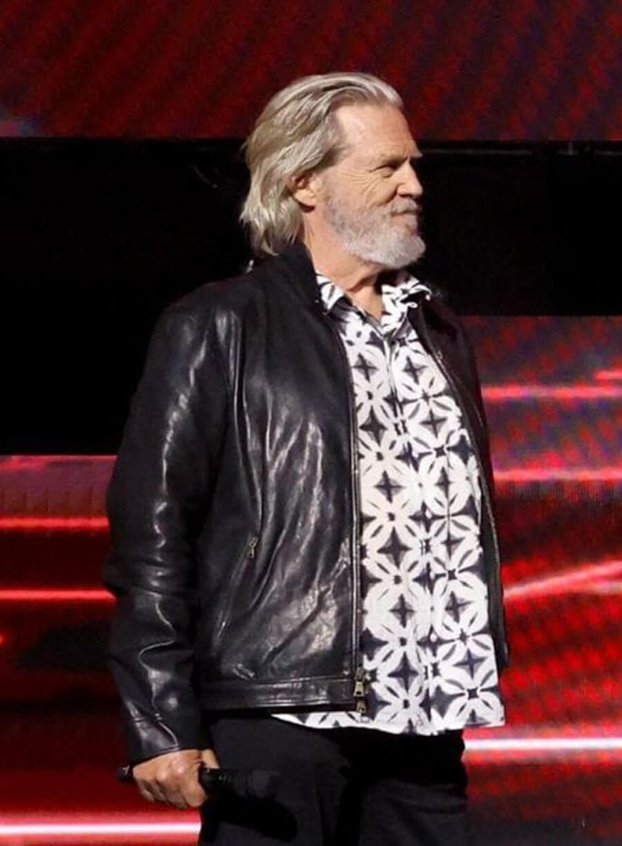 Tron Ares 2025 Event Jeff Bridges Kevin Flynn Black Leather Jacket