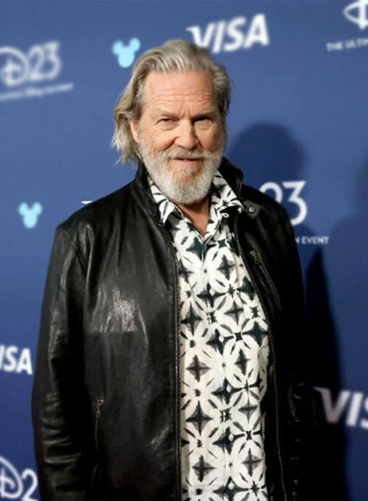 Tron Ares 2025 Event Jeff Bridges Kevin Flynn Black Leather Jacket