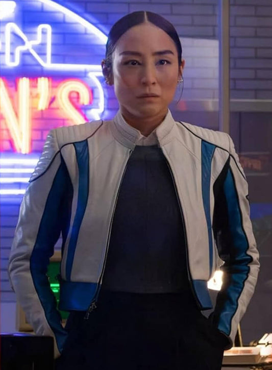Tron: Ares Greta Lee Eve Kim Leather Jacket