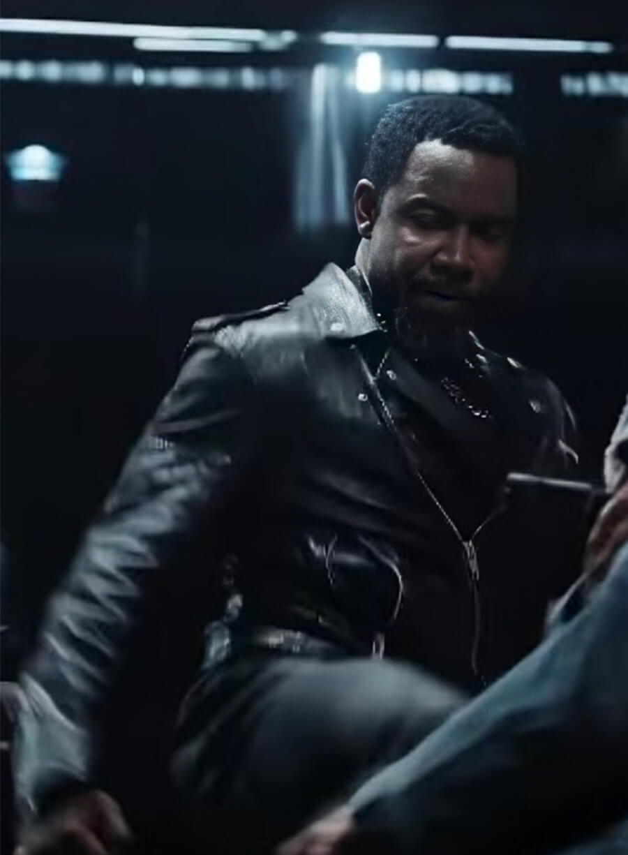 Trouble Man 2025 Michael Jai White Jaxen Black Leather Jacket