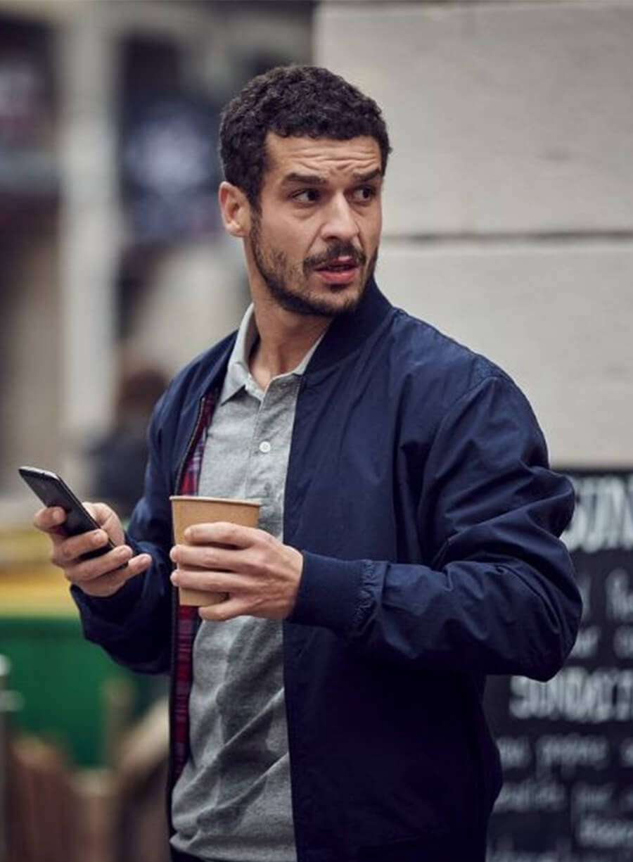 Tv Series Lupin Youssef Guédira Navy Blue Jacket