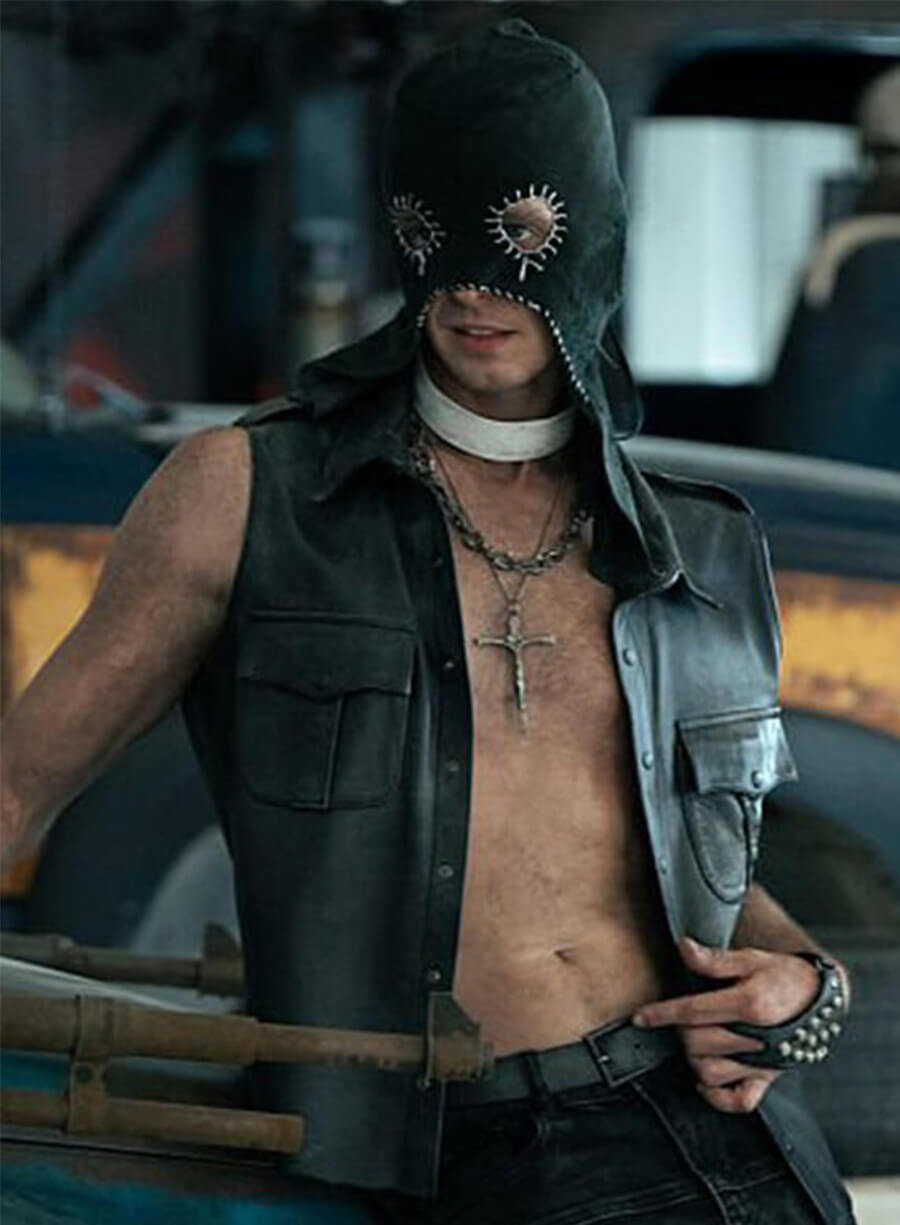 Tyler Johnston Twisted Metal Deacon Black Leather Vest