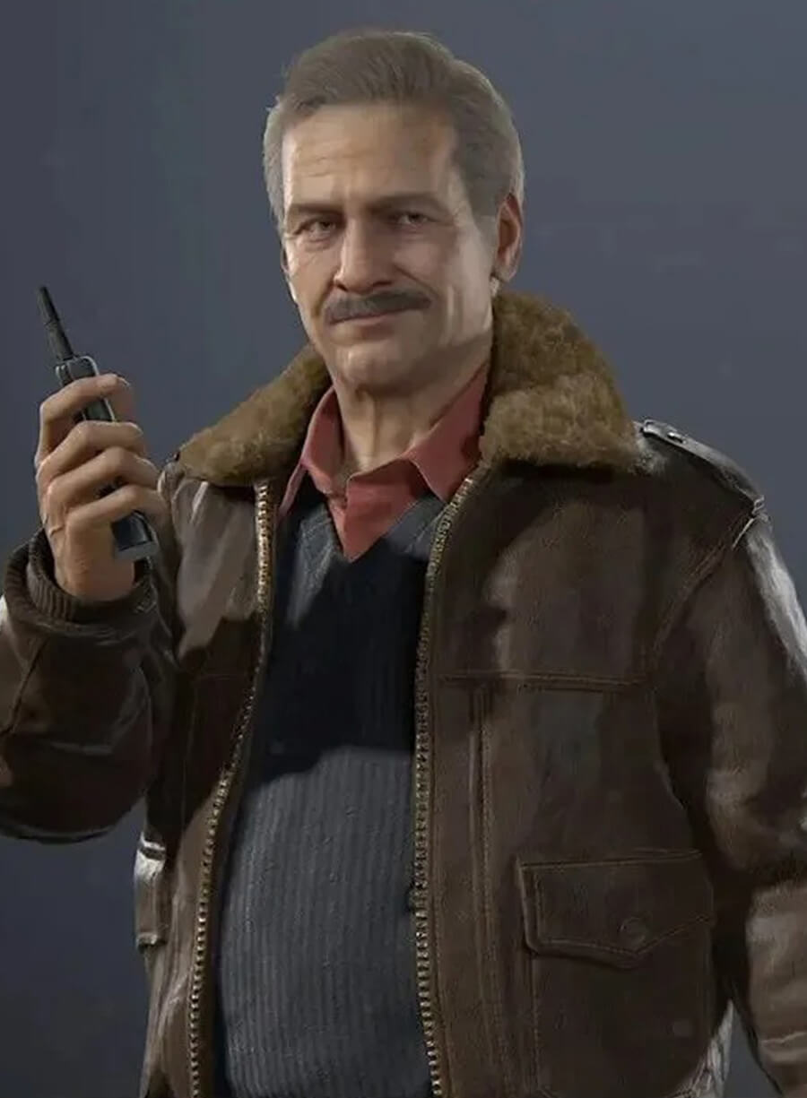 Uncharted 4 Victor Sullivan Brown Leather Jacket