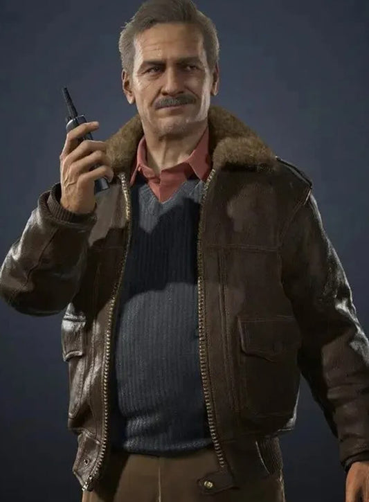 Uncharted 4 Victor Sullivan Brown Leather Jacket
