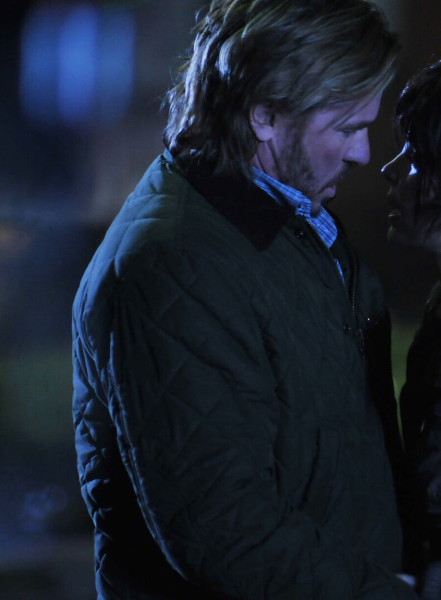 Val Kilmer Double Identity Green Quilted Jacket