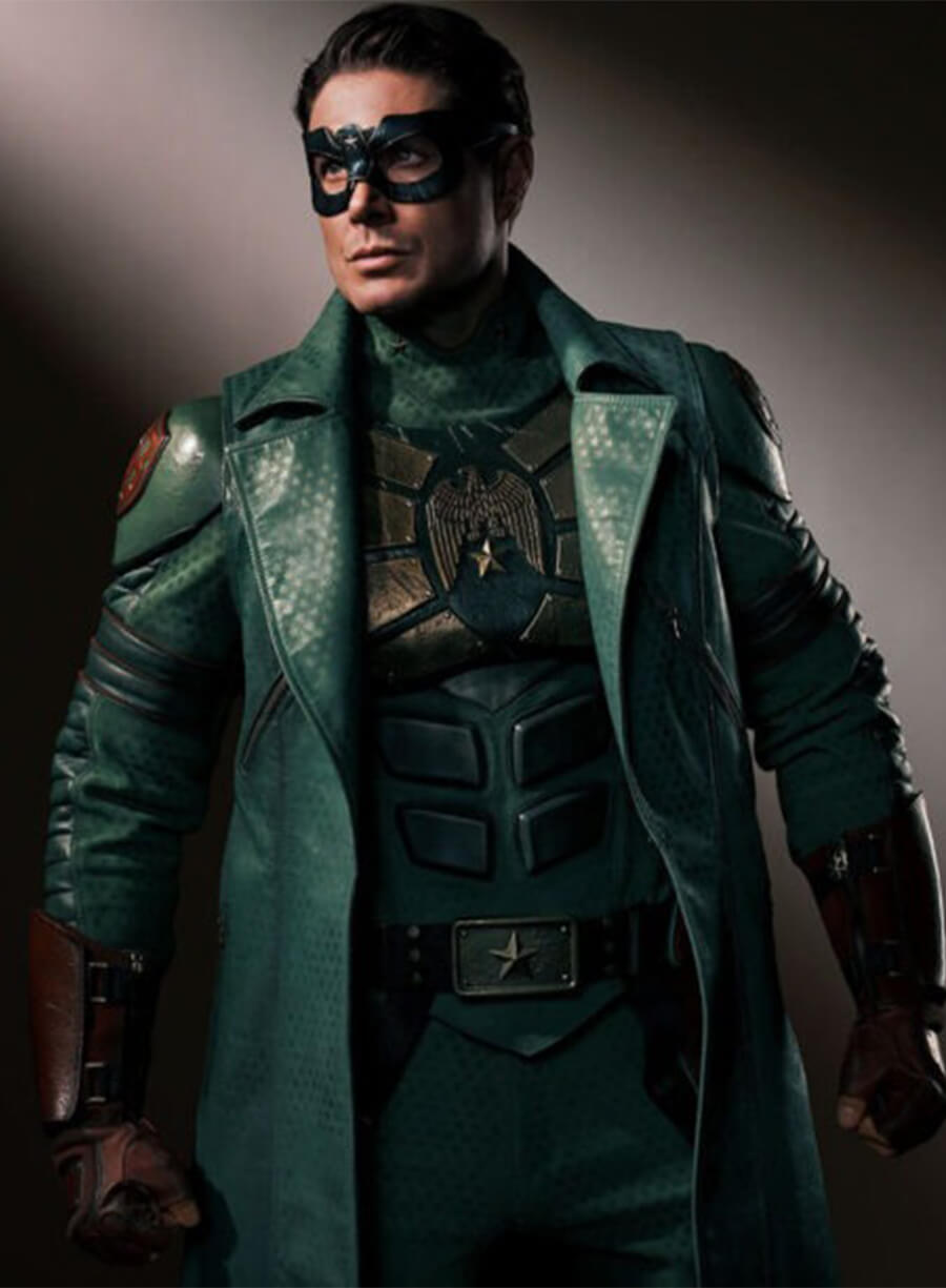 Vought Rising Jensen Ackles Soldier Boy Green Leather Coat