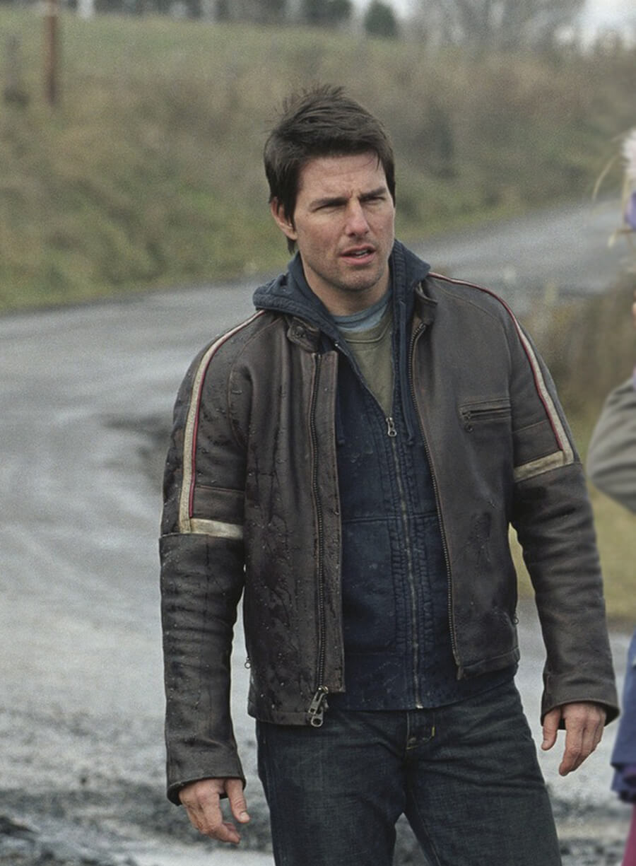 War of Worlds Tom Cruise Brown Leather Jacket