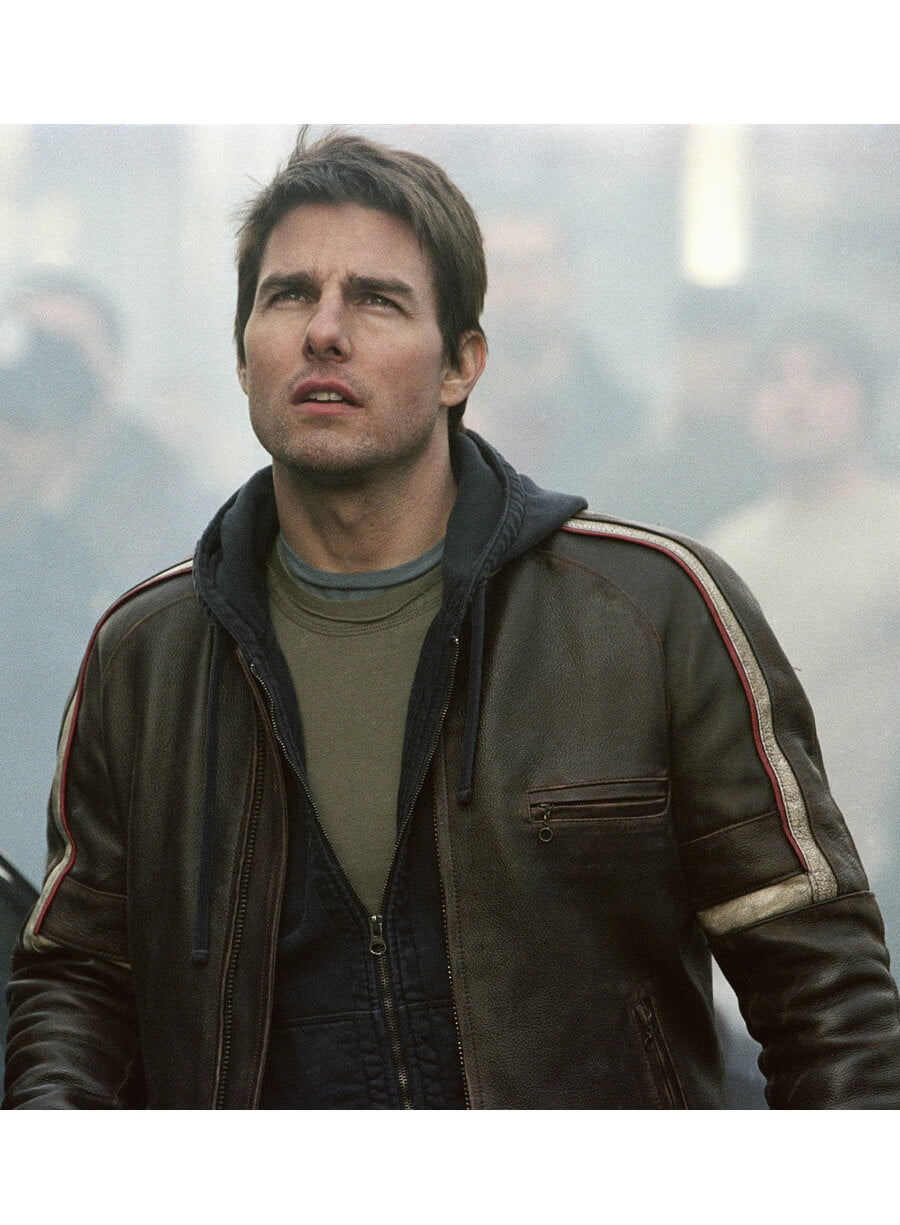 War of Worlds Tom Cruise Brown Leather Jacket