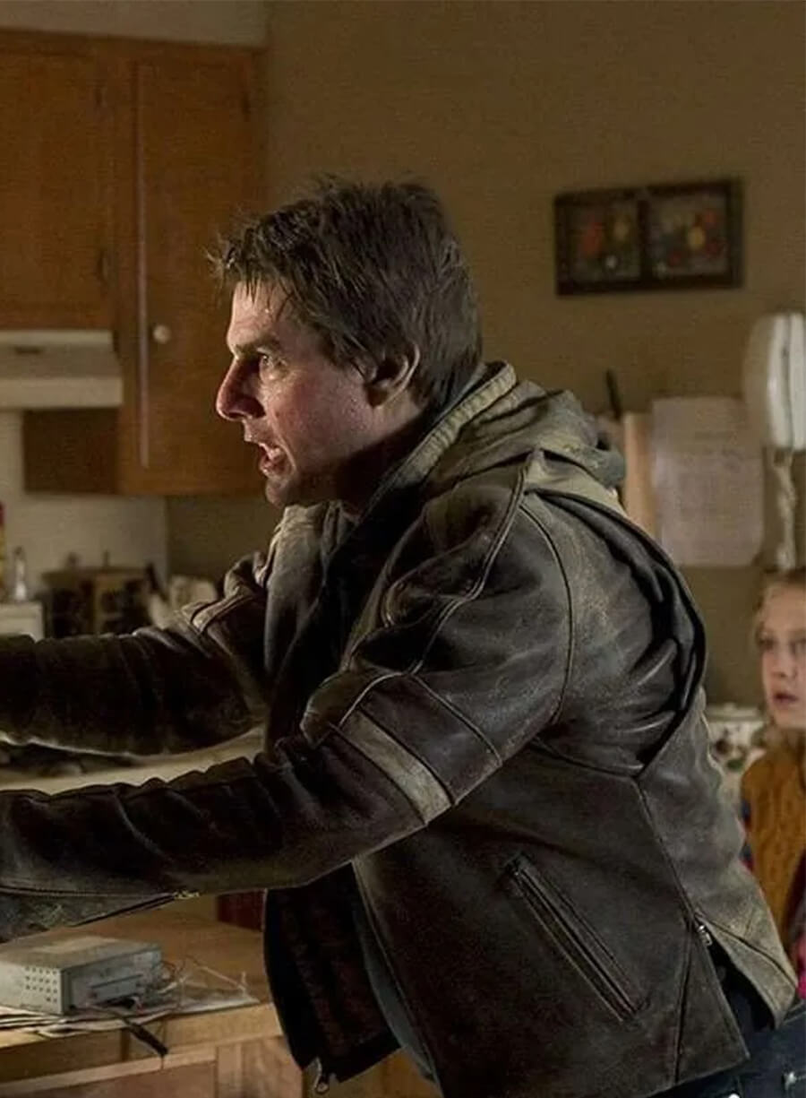 War of Worlds Tom Cruise Brown Leather Jacket