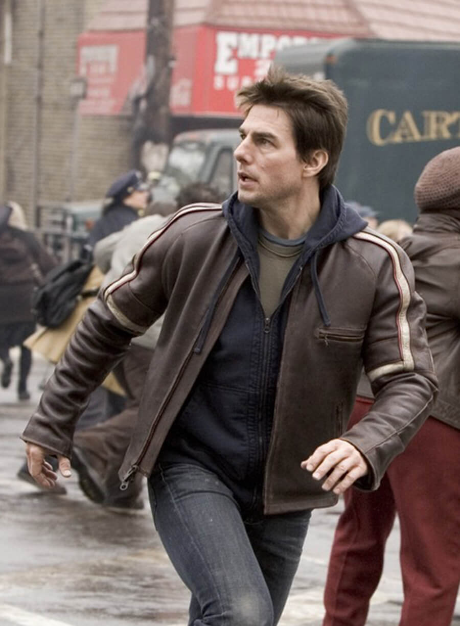 War of Worlds Tom Cruise Brown Leather Jacket
