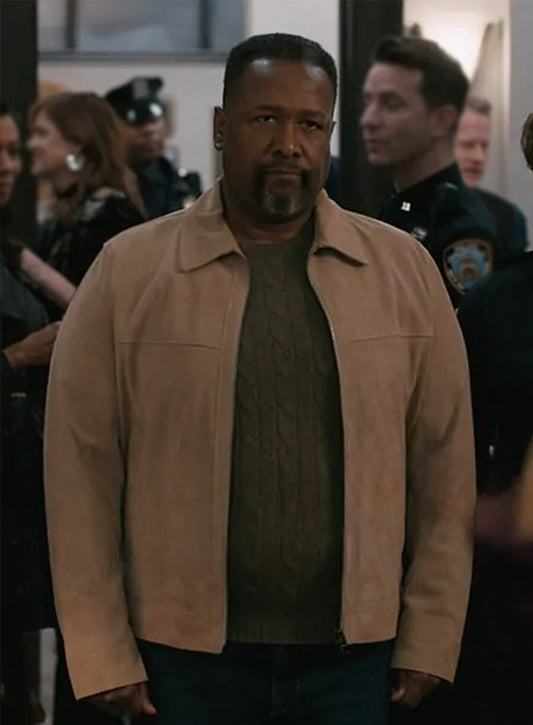  Wendell Pierce Elsbeth Captain Wagner Beige Suede Jacket