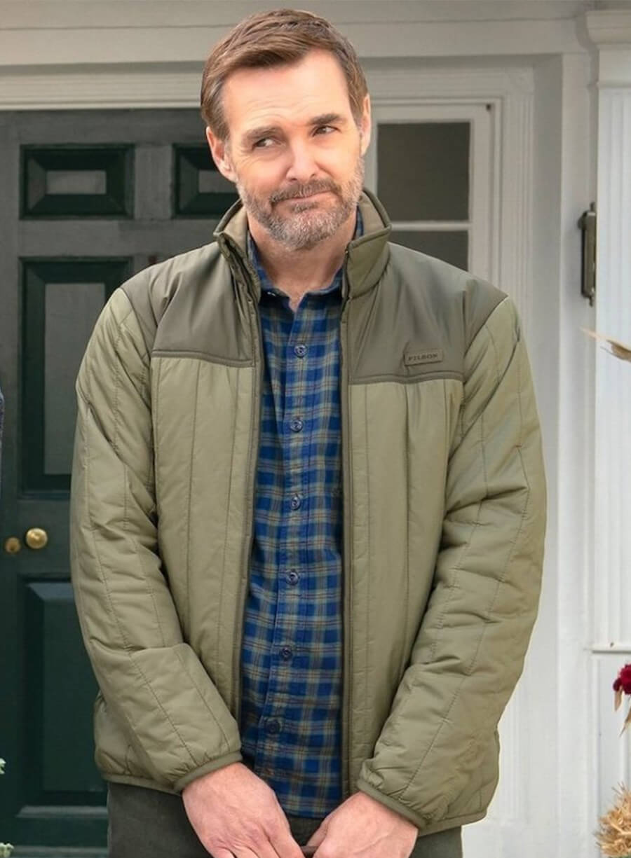 Will Forte The Four Seasons Jack Green Quilted Puffer Jacket
