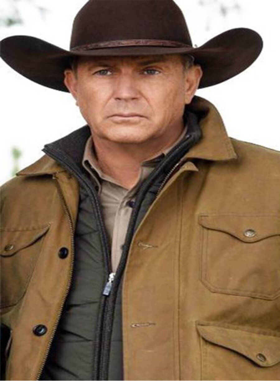 Yellow Stone John Dutton Kevin Costner Brown Cotton Jacket