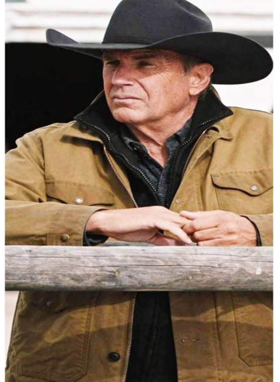 Yellow Stone John Dutton Kevin Costner Brown Cotton Jacket