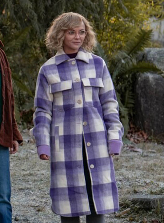 Yellowjackets Christina Ricci Misty purple Plaid Coat
