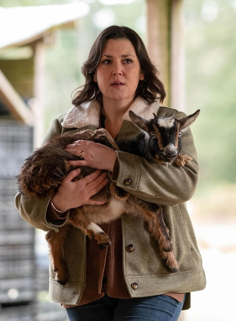 Yellowjackets Melanie Lynskey Shauna Shearling Green Jacket