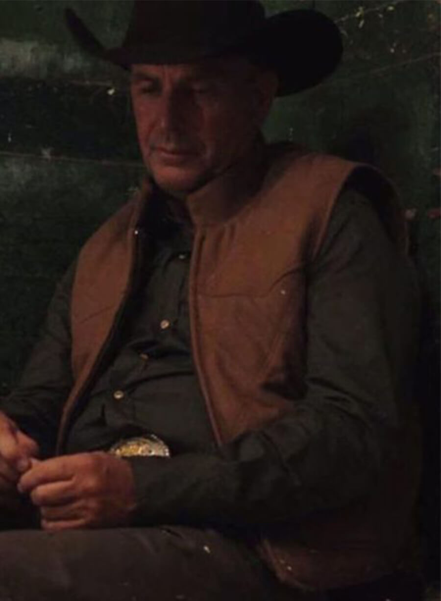 Yellowstone John Dutton Brown Kevin Costner Brown Vest