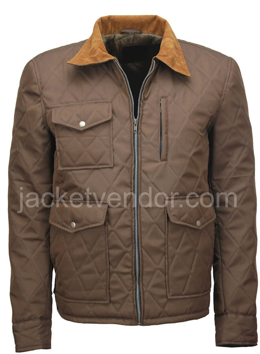 Yellowstone John Dutton Quilted Brown Jacket