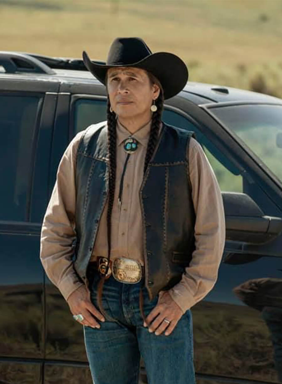 Yellowstone Season 4 Mo Leather Vest 