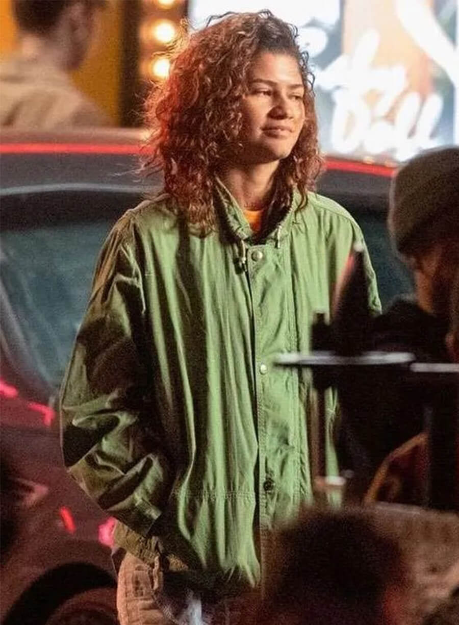 Zendaya Euphoria Rue Bennett Green Jacket