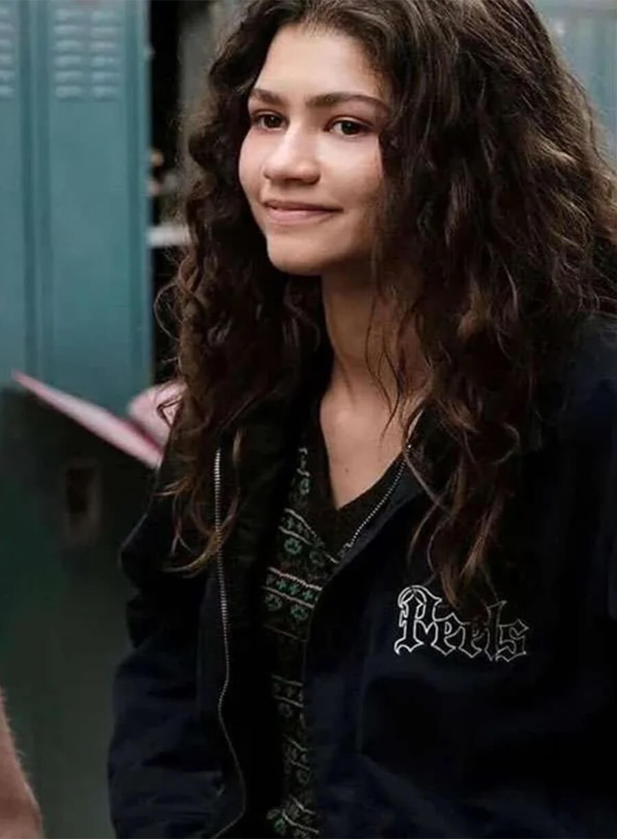 Zendaya Euphoria S02 Rue Bennett Black Jacket 