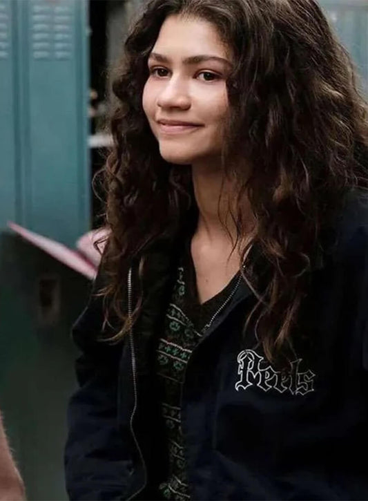 Zendaya Euphoria S02 Rue Bennett Black Jacket 